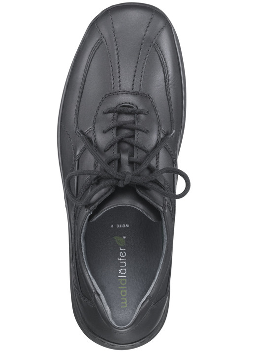 Slipper & Schnürschuhe - Waldläufer, bequeme Herren-Schnürschuhe, Weite H, mit herausnehmbarem Fußbett, in Größe 10 bis 9 1/2, in Farbe SCHWARZ Ansicht 2