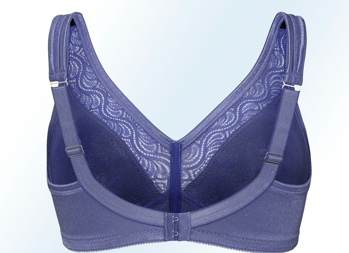 Soft-BH - Swegmark of Sweden Zweierpack BH mit Spitzeneinsätzen, in Größe 075 bis 115, in Cup C, in Farbe 1X BLEU, 1X WEISS Ansicht 2