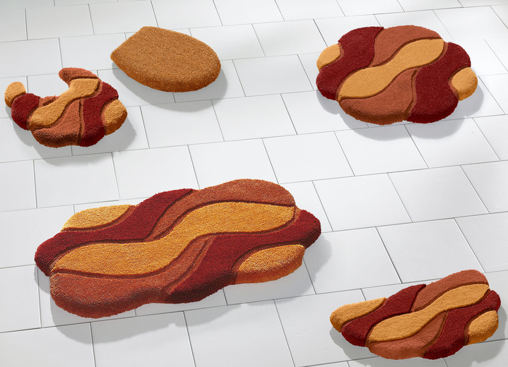 Badgarnituren - Badgarnitur von Grund in pflegeleichter Qualität, in Größe 100 (Vorleger halbrund, 50/ 80 cm) bis 112 (Deckelbezug mit Kordel, 47/ 50 cm), in Farbe ROSÉ Ansicht 3