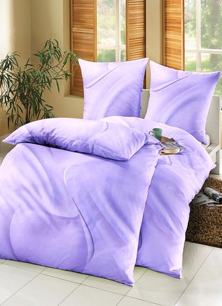 Bettwäschegarnituren - biberna Bettwäsche-Garnitur aus 100% Baumwolle – Farbe LILA Bettwäschegarnituren - biberna Bettwäsche-Garnitur aus 100% Baumwolle, in Größe 112 (80/80 cm + 135/200 cm) bis 115 (80/80 cm + 155/220 cm), in Farbe BLAU