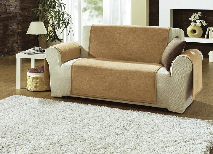 Sessel- & Sofaüberwürfe - Sessel-,Couch- und Armlehnenschoner mit Veloursbandeinfassung Ansicht 3 Sessel- & Sofaüberwürfe - Sessel-,Couch- und Armlehnenschoner mit Veloursbandeinfassung, in Größe 102 (Sesselschoner, 50x200 cm) bis 900 (2x 50x200 cm + 2x 50x75 cm), in Farbe SILBER Ansicht 3