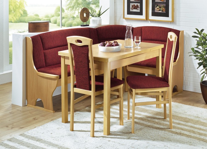 Stühle & Sitzbänke - Elegante Eckbankgruppen mit robuster, pflegeleichter Melamin-Oberfläche, in Farbe BUCHE-BORDEAUX, in Ausführung Stühle, 2er-Set Ansicht 1