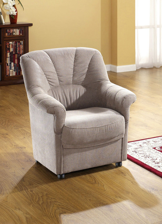 - Polstergruppe mit Federkern, in Farbe BEIGE, in Ausführung Sessel