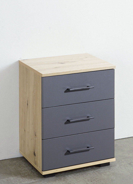 Kleinmöbel - Nachttisch in hochwertiger, stabiler Ausführung, in Farbe ARTISAN EICHE, in Ausführung Nachttisch mit 2 Schubladen Ansicht 6