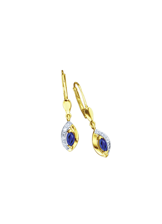 - Ohrringe mit echt Safir und Brillanten, in Farbe  Ansicht 2