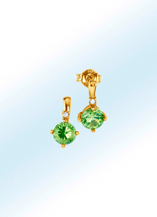 Ohrstecker mit Peridot und Diamanten