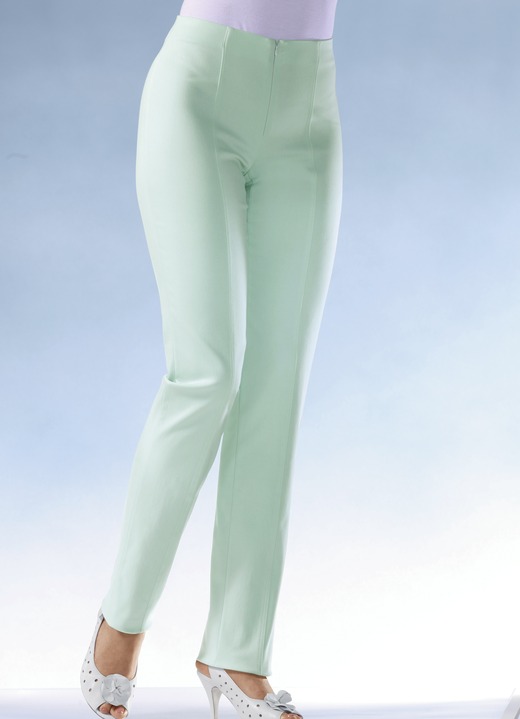 Hosen mit Knopf- und Reißverschluss - Soft-Stretch-Hose in 11 Farben Hosen mit Knopf- und Reißverschluss - Soft-Stretch-Hose in 11 Farben, in Größe 018 bis 235, in Farbe MINT
