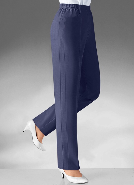 Hosen in Schlupfform - Hose mit vorverlegter Seitennaht in 8 Farben, in Größe 019 bis 235, in Farbe KOBALTBLAU Ansicht 5