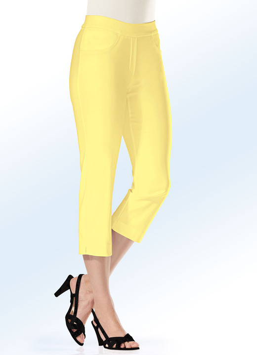 Hosen in Schlupfform - Soft-Stretch-Caprihose in 11 Farben Hosen in Schlupfform - Soft-Stretch-Caprihose in 11 Farben, in Größe 017 bis 052, in Farbe GELB