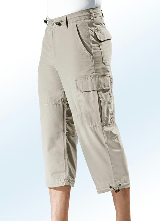 Shorts & Bermudas - Long-Bermudas aus reiner Baumwolle in 4 Farben, in Größe 024 bis 064, in Farbe KITT Ansicht 1
