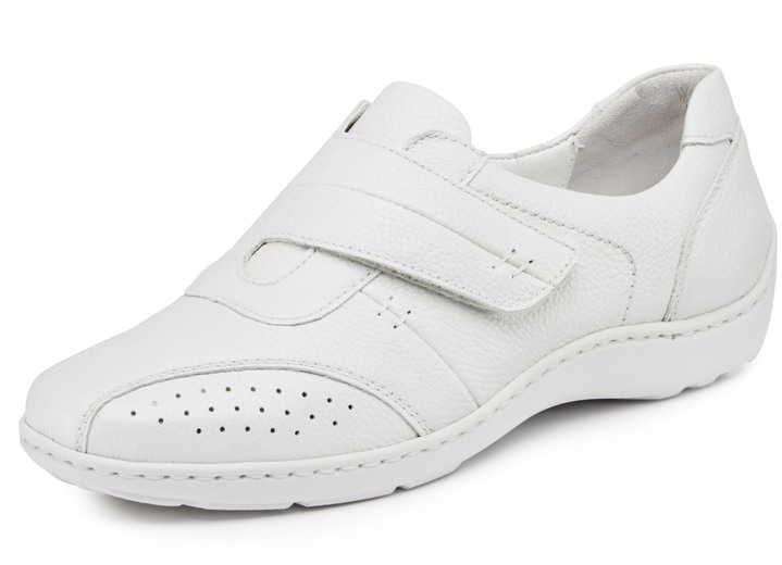 Damenmode - Waldläufer Slipper mit praktischem Klettverschluss, in Größe 4 bis 8 1/2, in Farbe NATURWEISS Ansicht 1