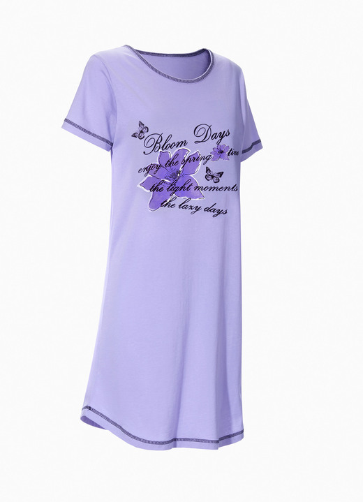 Kurzarm - Zweierpack Nachthemden, Kurzarm mit Rundhals Ansicht 4 Kurzarm - Zweierpack Nachthemden, Kurzarm mit Rundhals, in Größe 036 bis 060, in Farbe FLIEDER/TÜRKIS Ansicht 4