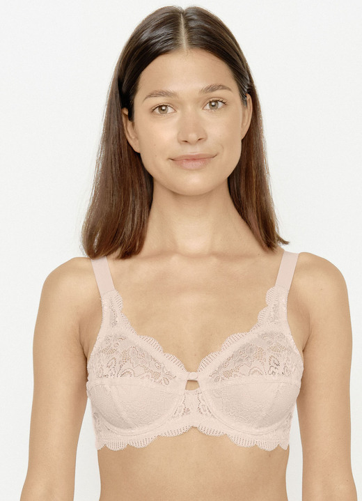 Bügel-BH - Susa Bügel-BH mit zauberhafter Elastikspitze, in Größe 075 bis 110, in Cup D, in Farbe ZARTAPRICOT Ansicht 13