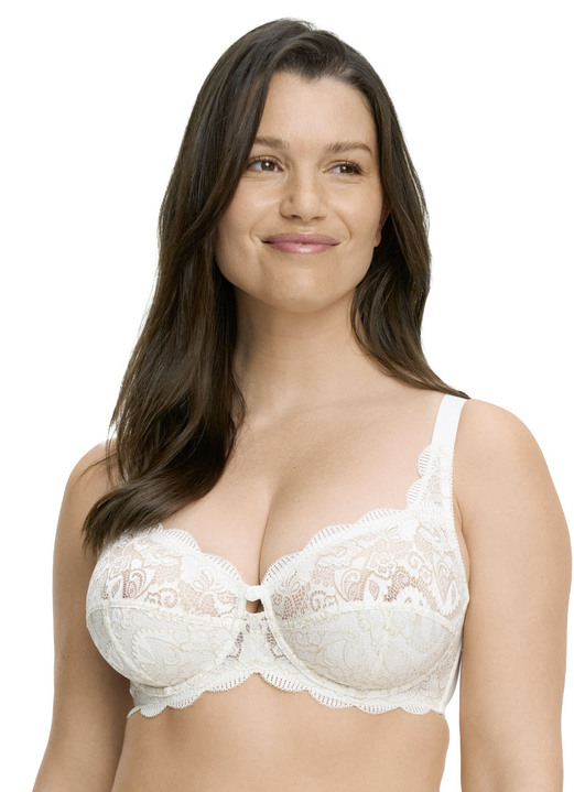 Bügel-BH - Susa Bügel-BH mit zauberhafter Elastikspitze, in Größe 075 bis 110, in Cup D, in Farbe WEISS Ansicht 18