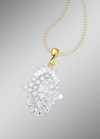 Anhänger mit Brillanten und Baguette-Diamanten
