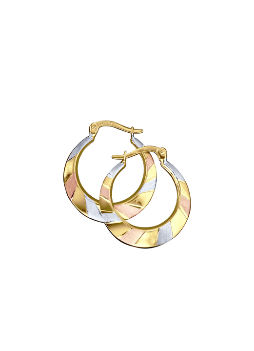 Ohrschmuck - Creolen in Tricolor Ansicht 2 Ohrschmuck - Creolen in Tricolor, in Farbe  Ansicht 2