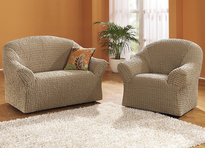 Sessel- & Sofaüberwürfe - Bi-elastische Stretchbezüge Ansicht 8 Sessel- & Sofaüberwürfe - Bi-elastische Stretchbezüge, in Größe 101 (Sesselbezug) bis 106 (Stuhlbezug), in Farbe BRAUN Ansicht 8