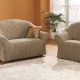 Sessel- & Sofaüberwürfe - Bi-elastische Stretchbezüge – Farbe NATUR – Ansicht 1 Sessel- & Sofaüberwürfe - Bi-elastische Stretchbezüge, in Größe 101 (Sesselbezug) bis 106 (Stuhlbezug), in Farbe BRAUN – Farbe NATUR – Ansicht 1