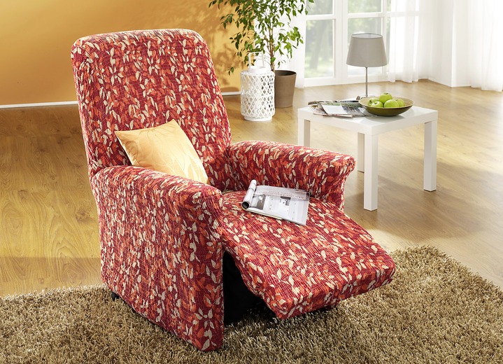 Sessel- & Sofaüberwürfe - Hochwertige, besonders pflegeleichte Stretchbezüge, in Größe 101 (Sesselbezug) bis 106 (Stuhlbezug), in Farbe TERRA Ansicht 1