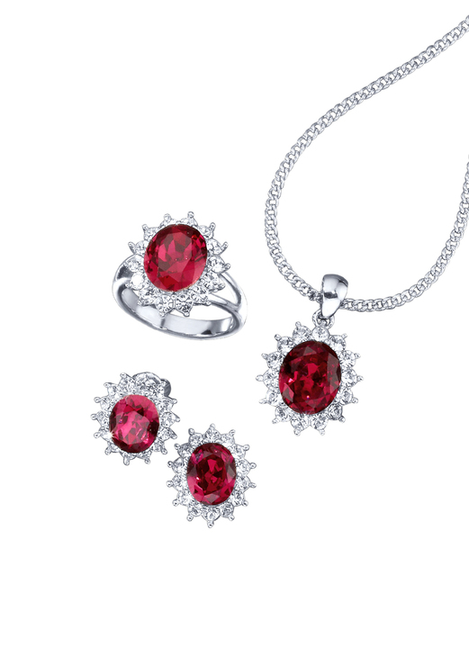 Schmucksets - Schmuck-Set, 4-teilig mit Weißgoldauflage, in Größe L bis S, in Farbe AQUAMARINBLAU Ansicht 10