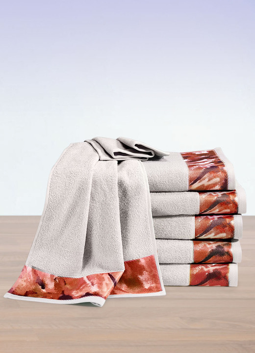 Handtücher - Frottier-Serie aus Baumwolle Ansicht 2 Handtücher - Frottier-Serie aus Baumwolle, in Größe 200 (1 Handtuch, 50/100 cm) bis 205 (5-teiliges Sparset), in Farbe GRÜN Ansicht 2