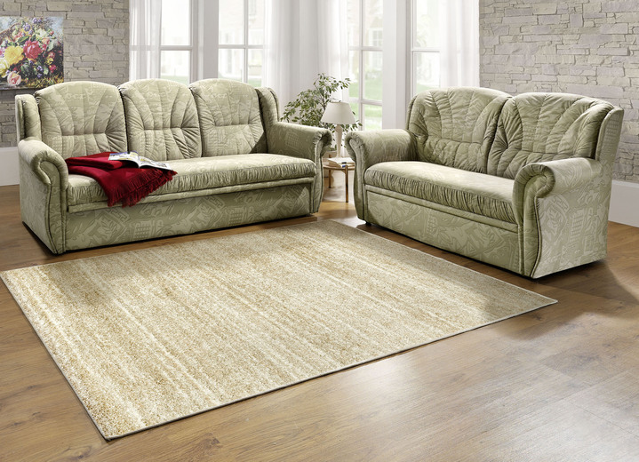 Polstergruppen - Polstermöbel mit angenehmem Mikrovelours-Bezug, in Farbe CAPPUCCINO, in Ausführung Dreisitzer Ansicht 9