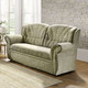 Polstergruppen - Polstermöbel mit angenehmem Mikrovelours-Bezug, in Farbe CAPPUCCINO, in Ausführung Dreisitzer – Farbe GRÜN – Ansicht 3