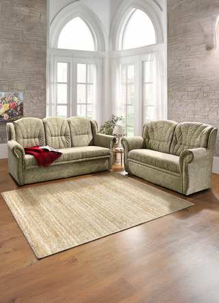 Polstergruppen - Polstermöbel mit angenehmem Mikrovelours-Bezug, in Farbe CAPPUCCINO, in Ausführung Sessel – Farbe GRAU – Ansicht 