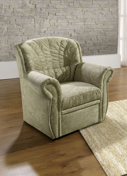 Polstergruppen - Polstermöbel mit angenehmem Mikrovelours-Bezug, in Farbe CAPPUCCINO, in Ausführung Dreisitzer Ansicht 8