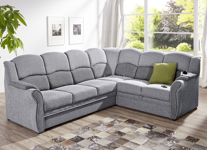 Polstergruppen - Teilmassive Polstermöbel, in Farbe CAMEL-BEIGE, in Ausführung Zweisitzer Ansicht 6