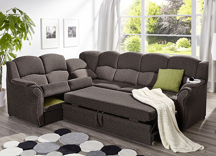 Polstergruppen - Teilmassive Polstermöbel, in Farbe CAMEL-BEIGE, in Ausführung Zweisitzer Ansicht 15