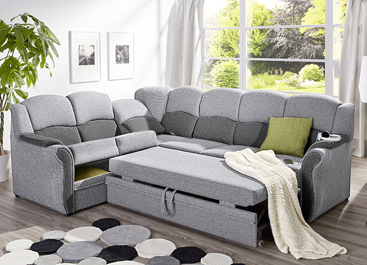 Polstergruppen - Teilmassive Polstermöbel, in Farbe CAMEL-BEIGE, in Ausführung Zweisitzer Ansicht 17