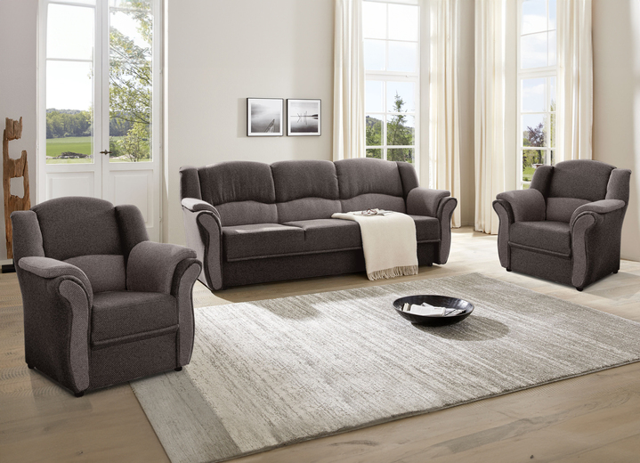 Polstergruppen - Teilmassive Polstermöbel, in Farbe CAMEL-BEIGE, in Ausführung Zweisitzer Ansicht 35