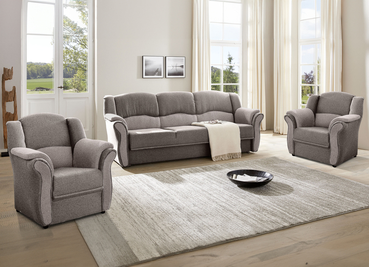 Polstergruppen - Teilmassive Polstermöbel, in Farbe CAMEL-BEIGE, in Ausführung Zweisitzer Ansicht 34