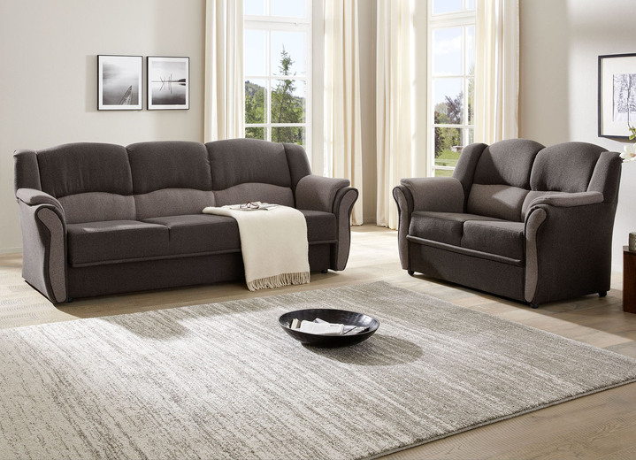 Polstergruppen - Teilmassive Polstermöbel, in Farbe CAMEL-BEIGE, in Ausführung Zweisitzer Ansicht 28