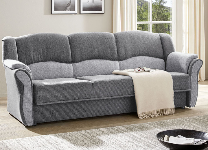 Polstergruppen - Teilmassive Polstermöbel, in Farbe CAMEL-BEIGE, in Ausführung Zweisitzer Ansicht 38