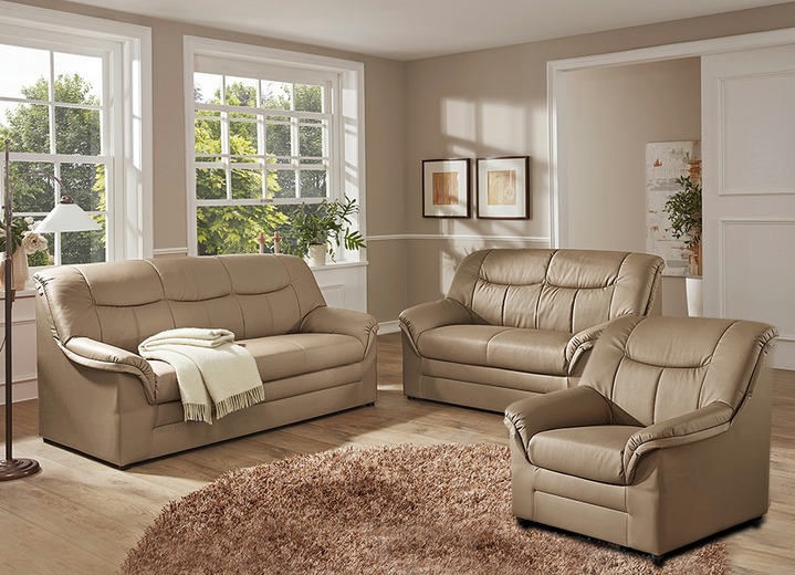 Polstergruppen - Polstermöbel auf stabilem Holzgrundgestell, in Farbe CREME, in Ausführung Hocker Ansicht 4