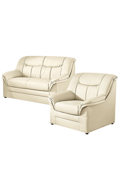 Polstergruppen - Polstermöbel auf stabilem Holzgrundgestell, in Farbe CREME, in Ausführung Hocker Ansicht 10