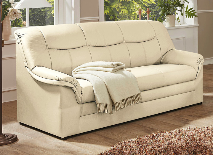 Polstergruppen - Polstermöbel auf stabilem Holzgrundgestell, in Farbe CREME, in Ausführung Hocker Ansicht 6