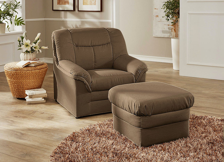 Polstergruppen - Polstermöbel auf stabilem Holzgrundgestell, in Farbe CREME, in Ausführung Hocker Ansicht 13