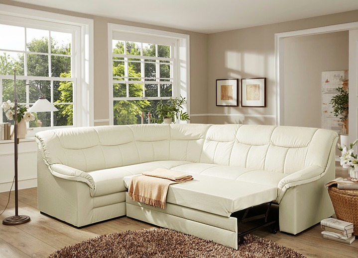 Polstergruppen - Polstermöbel auf stabilem Holzgrundgestell, in Farbe CREME, in Ausführung Hocker Ansicht 2