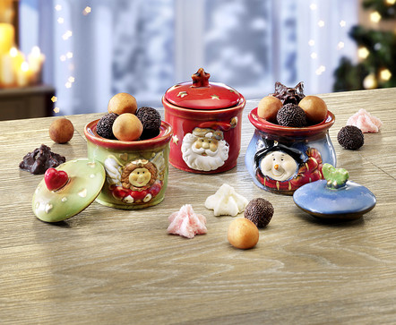 Festliche Porzellan-Töpfchen, 3er-Set