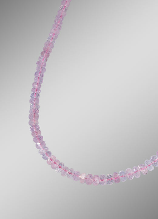 - Halskette mit echt pink Safir aus Afrika, in Farbe