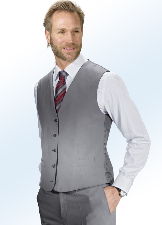 Anzüge - Anzug mit Wendeweste und zwei Hosen Ansicht 2 Anzüge - Anzug mit Wendeweste und zwei Hosen, in Größe 025 bis 102, in Farbe SCHWARZ-SILBERGRAU Ansicht 2