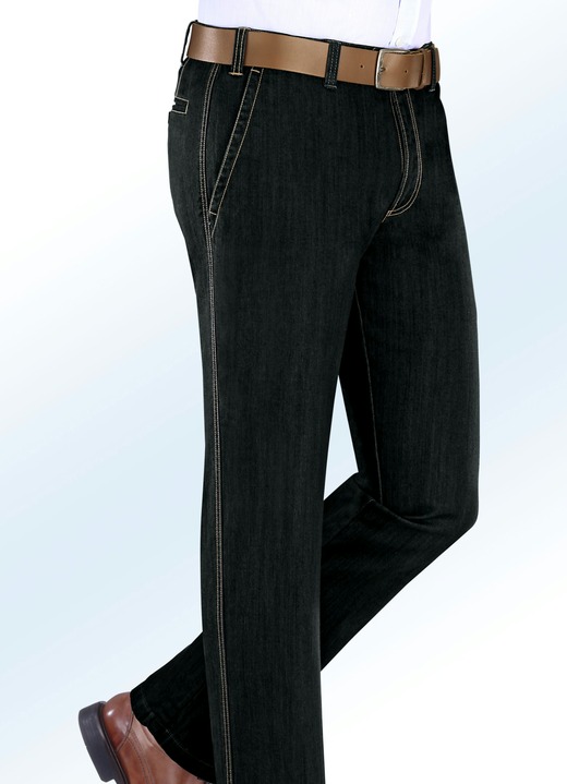 Jeans - Thermojeans mit Dehnbund in 5 Farben, in Größe 024 bis 064, in Farbe SCHWARZ Ansicht 1
