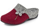Hausschuhe - Laurina, klassische Damen-Hausschuhe, mit anatomisch geformtem Fußbett, in Größe 036 bis 042, in Farbe ROT-ANTHRAZIT – Farbe HELLGRAU-GRANATROT – Ansicht 1