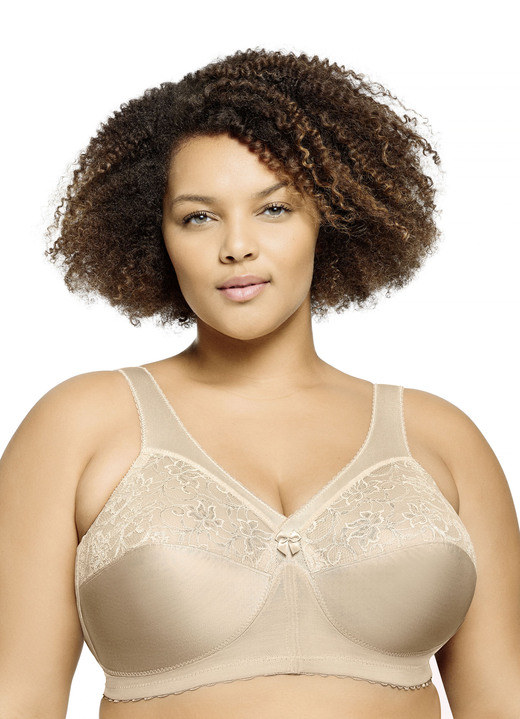 Soft-BH - Glamorise Stütz-BH mit Spitze, in Größe 080 bis 130, in Cup F, in Farbe MARINE Ansicht 7