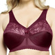 Soft-BH - Glamorise Stütz-BH mit Spitze, in Größe 080 bis 130, in Cup F, in Farbe MARINE – Farbe BORDEAUX – Ansicht 1