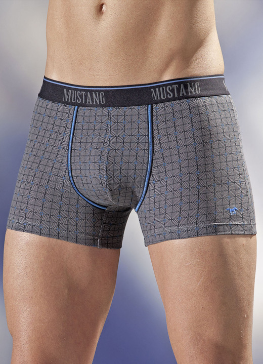 Pants & Boxershorts - Mustang, Dreierpack Pants, kariert, in Größe 004 bis 008, in Farbe GRAU-BUNT Ansicht 1