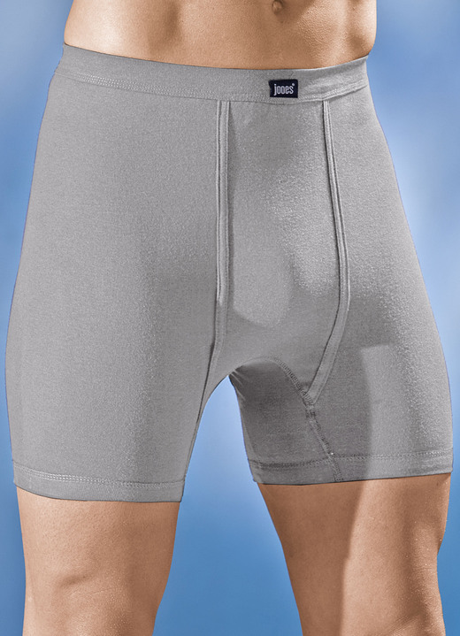 Slips & Unterhosen - Dreierpack Unterhosen aus Feinripp mit Eingriff, uni bunt, in Größe 005 bis 011, in Farbe 2X MARINE, 1X HELLGRAU Ansicht 2